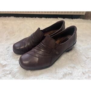 Earth Origins Low Heel Slip On Casual Clog Shoe Brown Classic Capsule Granny 9.5